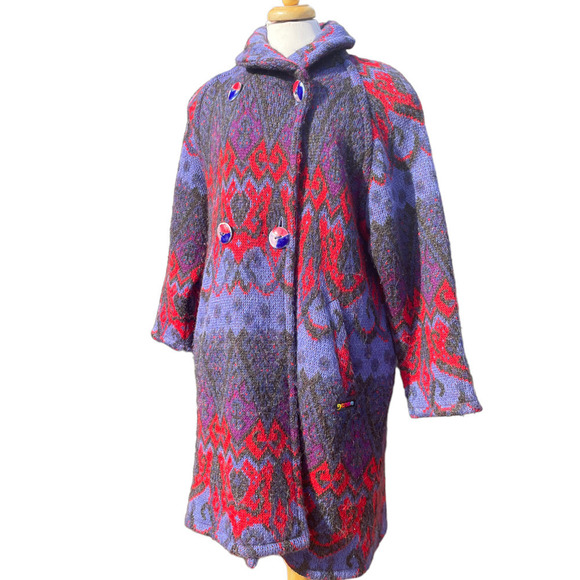 GENOA Women's 1990's Vintage Cardigan Sweater Coat - XL? - Picture 16 of 16